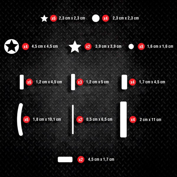 Adesivi per Auto e Moto: Set 51X Forme Semplici