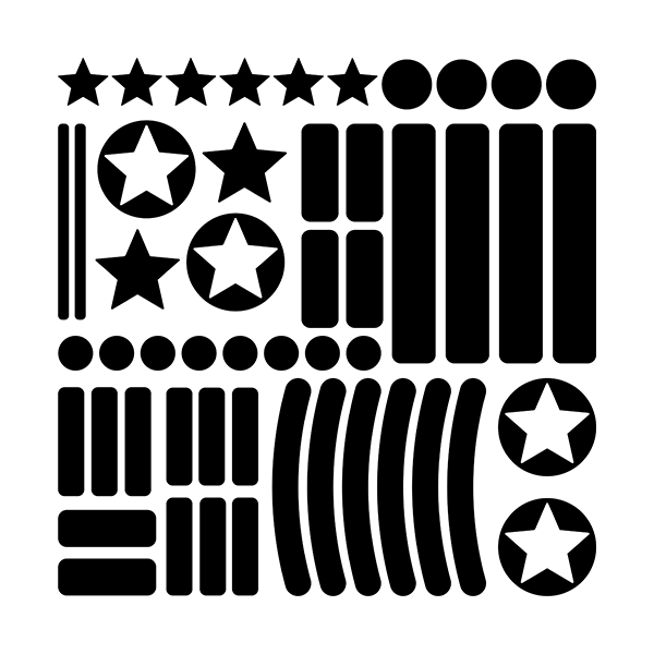 Adesivi per Auto e Moto: Set di 51X forme semplici riflettenti