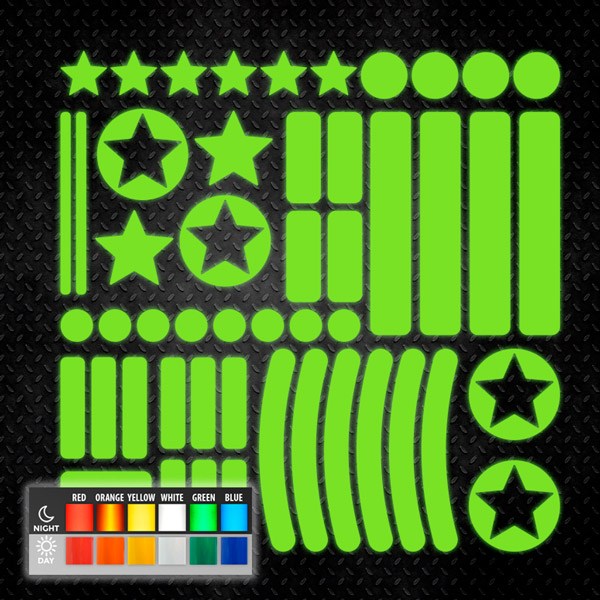 Adesivi per Auto e Moto: Set di 51X forme semplici riflettenti