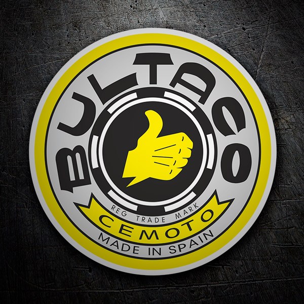 Adesivi per Auto e Moto: Logo Bultaco Giallo Retr&ograve;