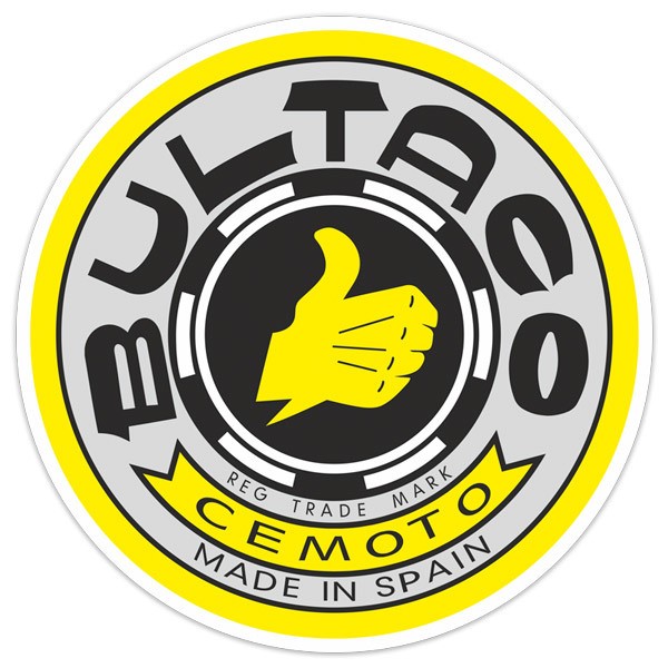 Adesivi per Auto e Moto: Logo Bultaco Giallo Retr&ograve;