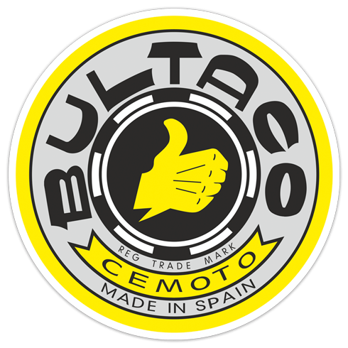 Adesivi per Auto e Moto: Logo Bultaco Giallo Retr&ograve;