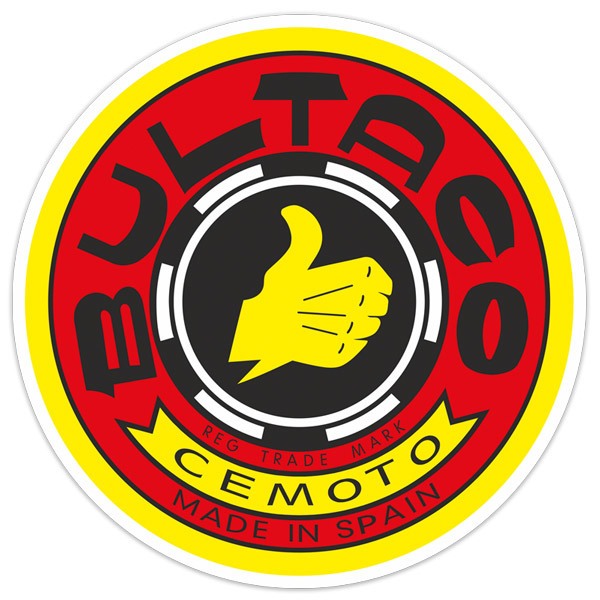 Adesivi per Auto e Moto: Logo rotondo rosso Bultaco