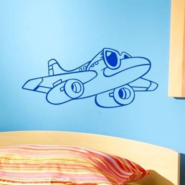 Adesivi per Bambini: Aeroplano con occhiali da sole