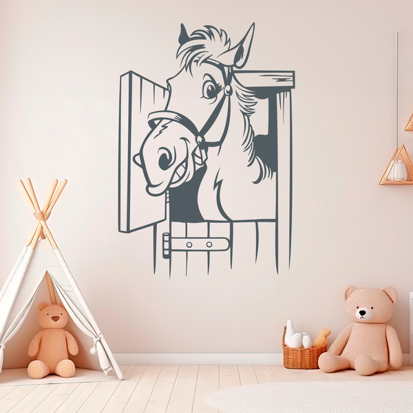 Adesivi per Bambini: Cavallo nella stalla
