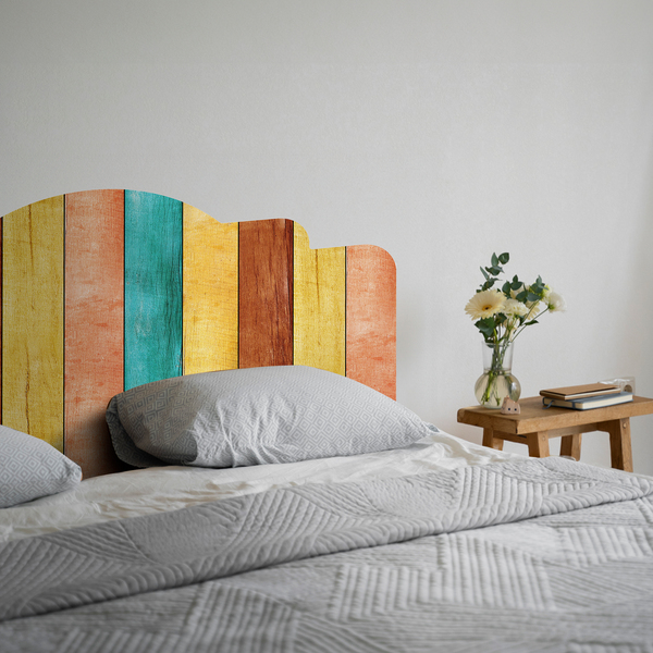 Adesivi Murali: Testiere Letto Legno multicolore