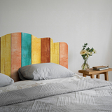 Adesivi Murali: Testiere Letto Legno multicolore 4