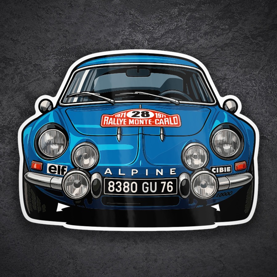Adesivi per Auto e Moto: Auto Alpine Rally Montecarlo