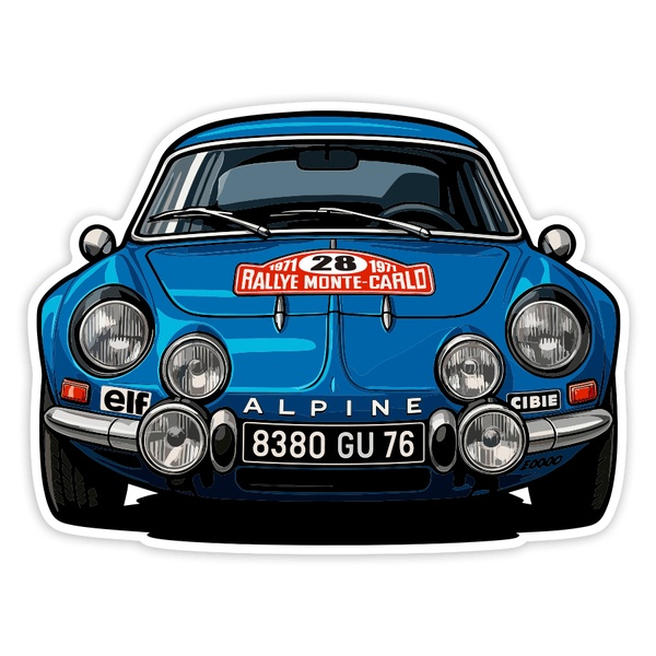 Adesivi per Auto e Moto: Auto Alpine Rally Montecarlo