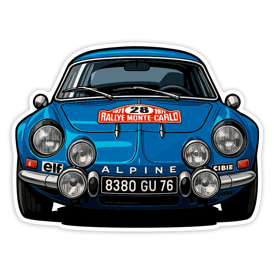 Adesivi per Auto e Moto: Auto Alpine Rally Montecarlo