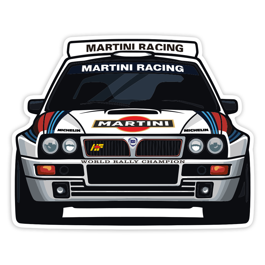 Adesivi per Auto e Moto: Auto da Rally Lancia Delta Martini