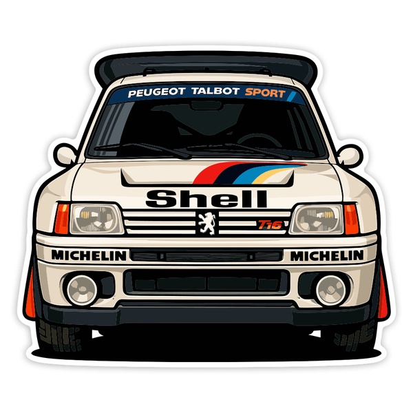 Adesivi per Auto e Moto: Auto da Rally Peugeot 205 T16