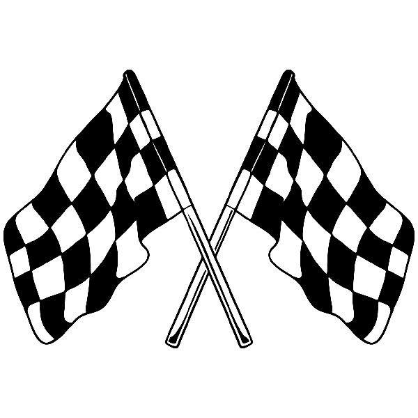 Adesivi per Auto e Moto: Racing Bandiere 4