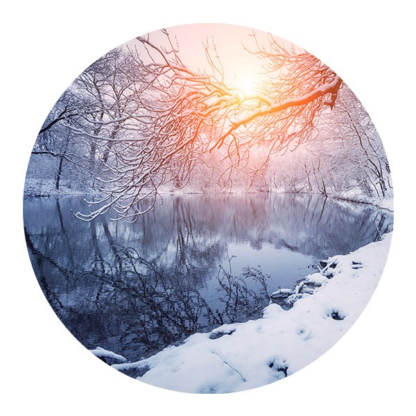 Adesivi Murali: Lago Innevato