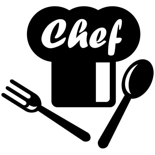 Adesivi Murali: Cappello da chef con posate