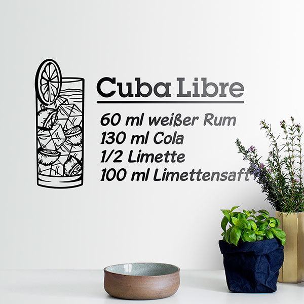 Adesivi Murali: Cocktail Cuba Libre - tedesco