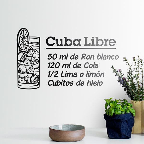 Adesivi Murali: Cocktail Cuba Libre - spagnolo 0