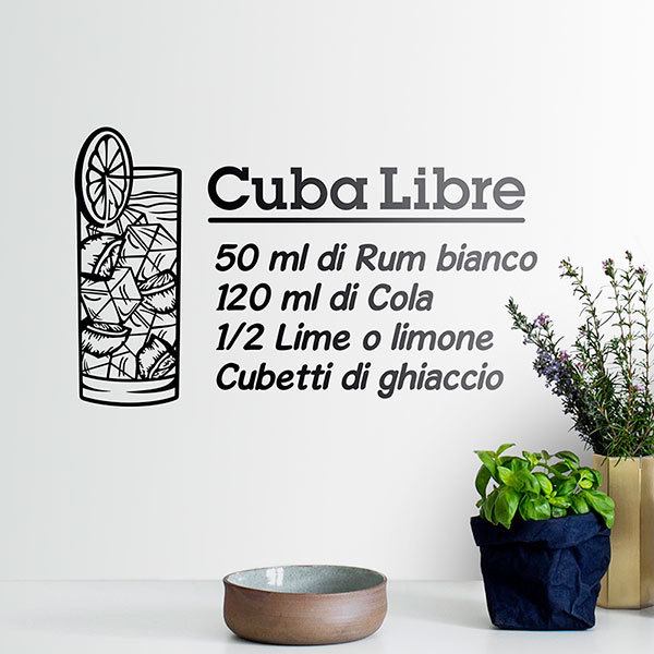 Adesivi Murali: Cocktail Cuba Libre - italiano