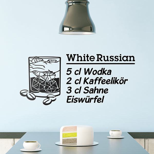 Adesivi Murali: Cocktail White Russian - tedesco