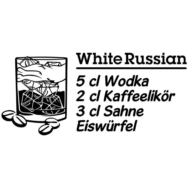 Adesivi Murali: Cocktail White Russian - tedesco