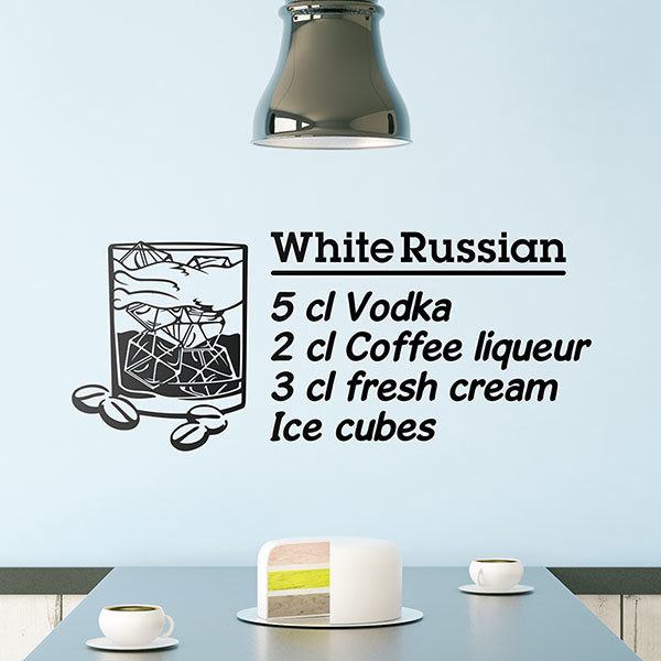 Adesivi Murali: Cocktail White Russian - inglese