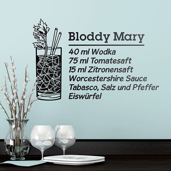 Adesivi Murali: Cocktail Bloddy Mary - tedesco
