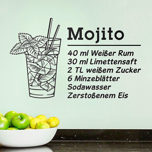 Adesivi Murali: Cocktail Mojito - tedesco