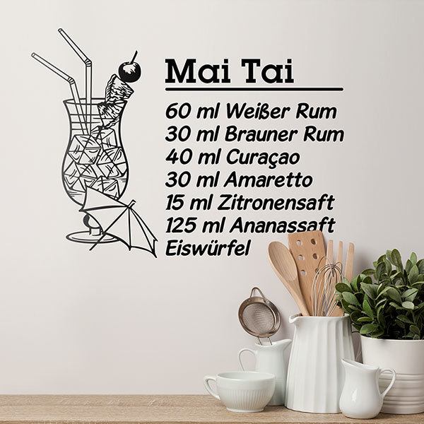 Adesivi Murali: Cocktail Mai Tai - tedesco