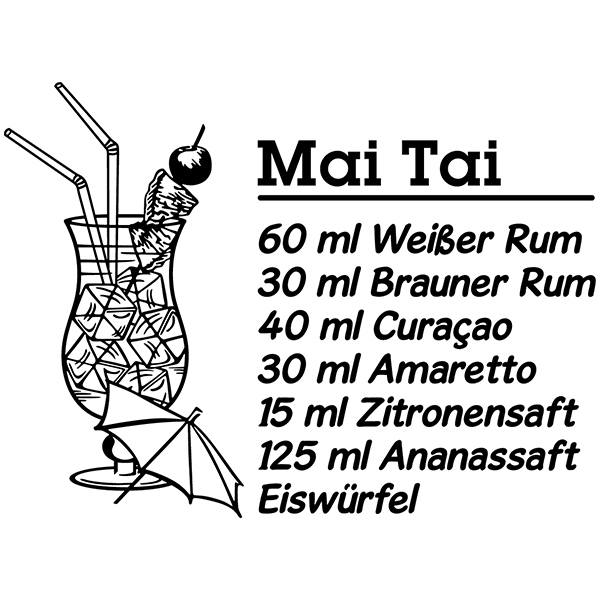 Adesivi Murali: Cocktail Mai Tai - tedesco