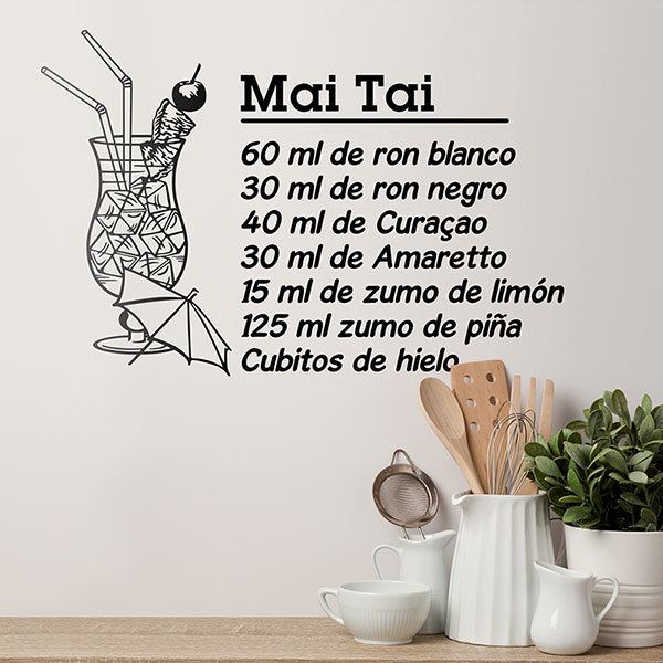 Adesivi Murali: Cocktail Mai Tai - spagnolo