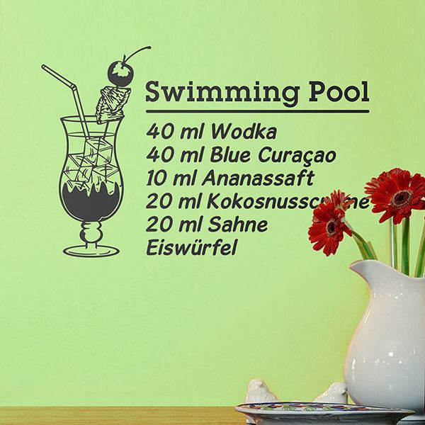 Adesivi Murali: Cocktail Swimming Pool - tedesco