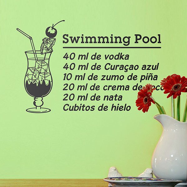 Adesivi Murali: Cocktail Swimming Pool - spagnolo