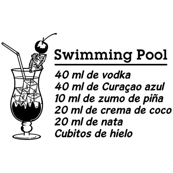 Adesivi Murali: Cocktail Swimming Pool - spagnolo