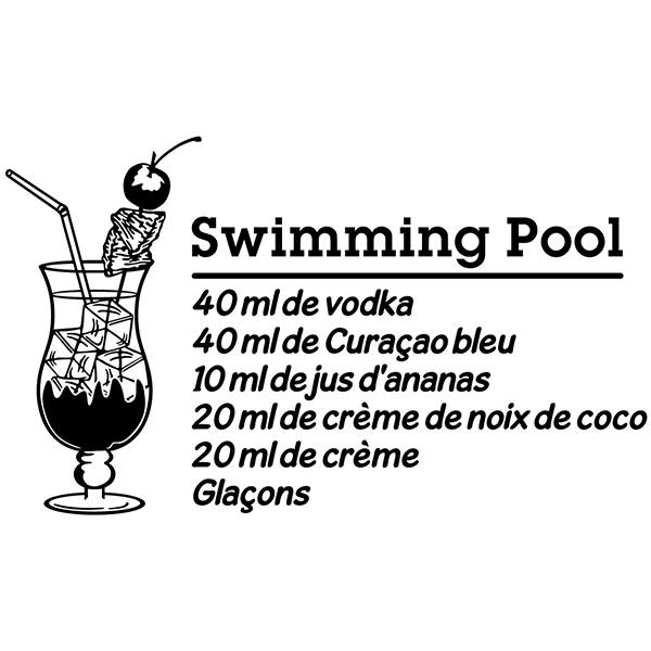 Adesivi Murali: Cocktail Swimming Pool - francese