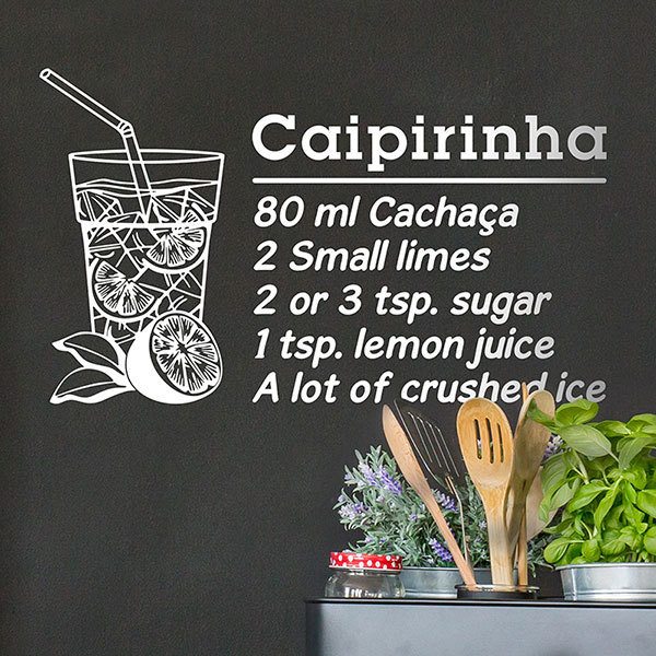 Adesivi Murali: Cocktail Caipirinha - inglese