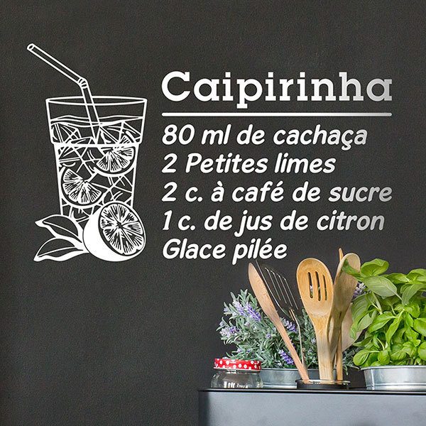 Adesivi Murali: Cocktail Caipirinha - francese