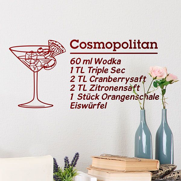 Adesivi Murali: Cocktail Cosmopolitan - tedesco