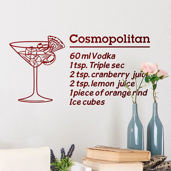 Adesivi Murali: Cocktail Cosmopolitan - inglese