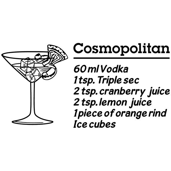 Adesivi Murali: Cocktail Cosmopolitan - inglese