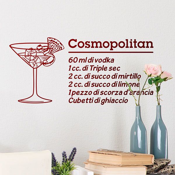 Adesivi Murali: Cocktail Cosmopolitan - italiano