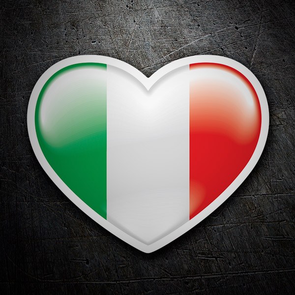 Adesivi per Auto e Moto: Bandiera cuore Italia