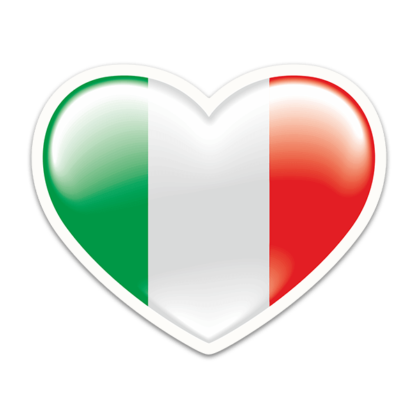 Adesivi per Auto e Moto: Bandiera cuore Italia 0
