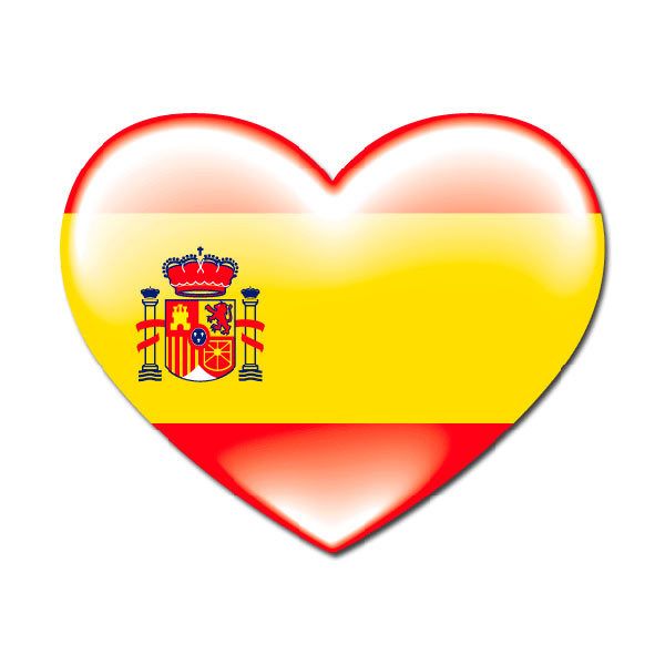 Adesivi per Auto e Moto: Bandiera Cuore di Spagna