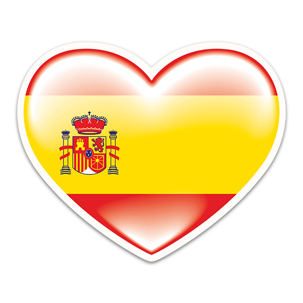 Adesivi per Auto e Moto: Bandiera Cuore di Spagna