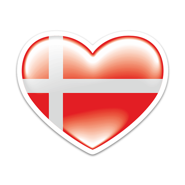 Adesivi per Auto e Moto: Danimarca Cuore