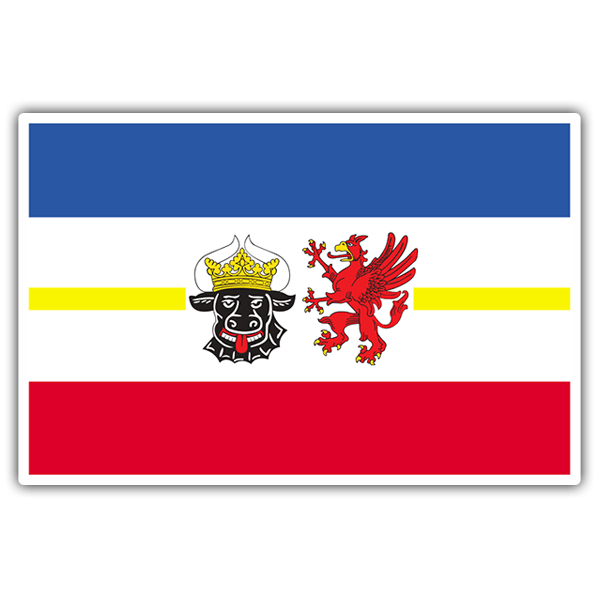 Adesivi per Auto e Moto: Bandiera Meclemburgo-Pomerania Occidentale