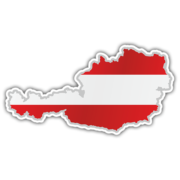 Adesivi per Auto e Moto: Mappa Bandiera Austria