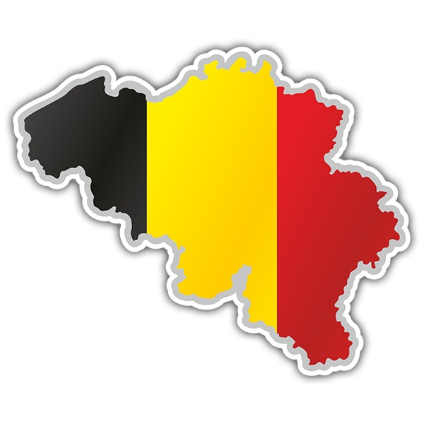 Adesivi per Auto e Moto: Mappa Bandiera Belgio 