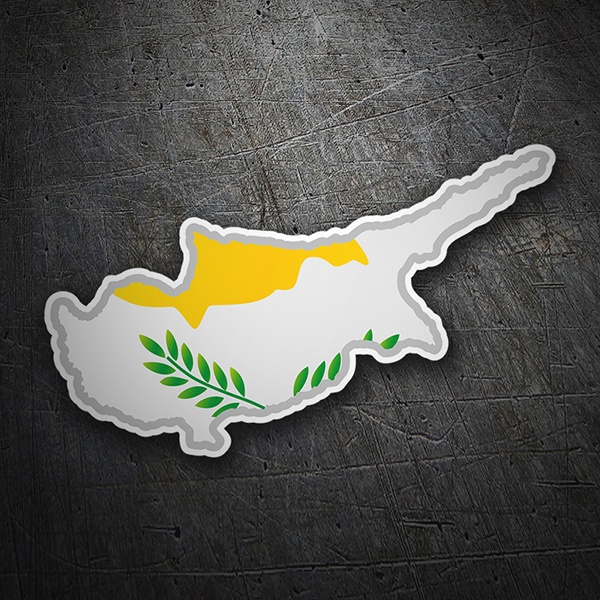 Adesivi per Auto e Moto: Mappa Bandiera Cipro