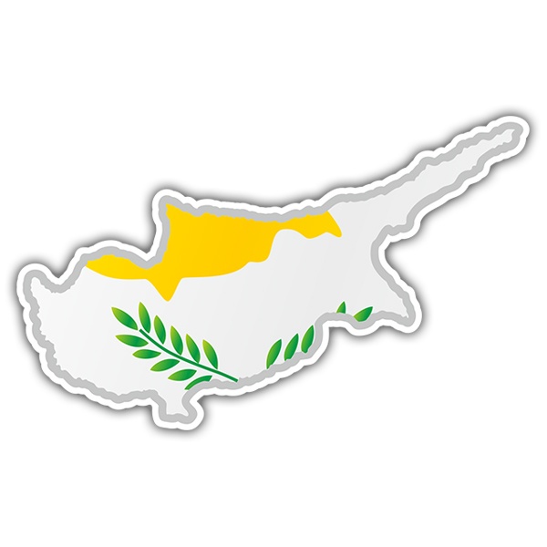 Adesivi per Auto e Moto: Mappa Bandiera Cipro